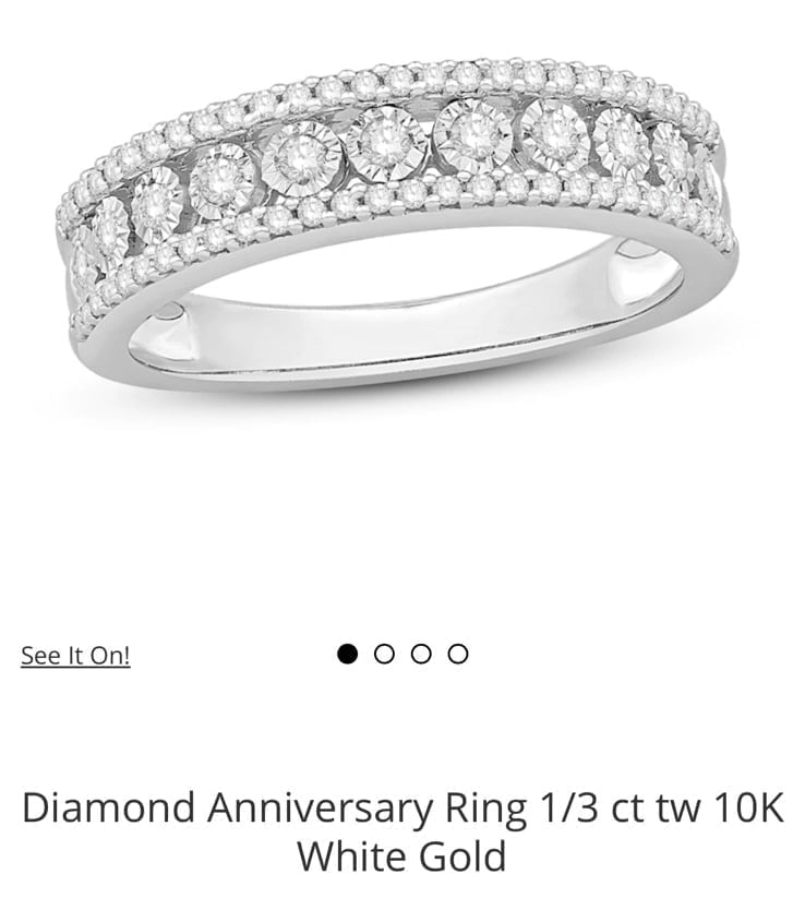 Diamond Anniversary Ring 1/3 ct tw 10K White Gold