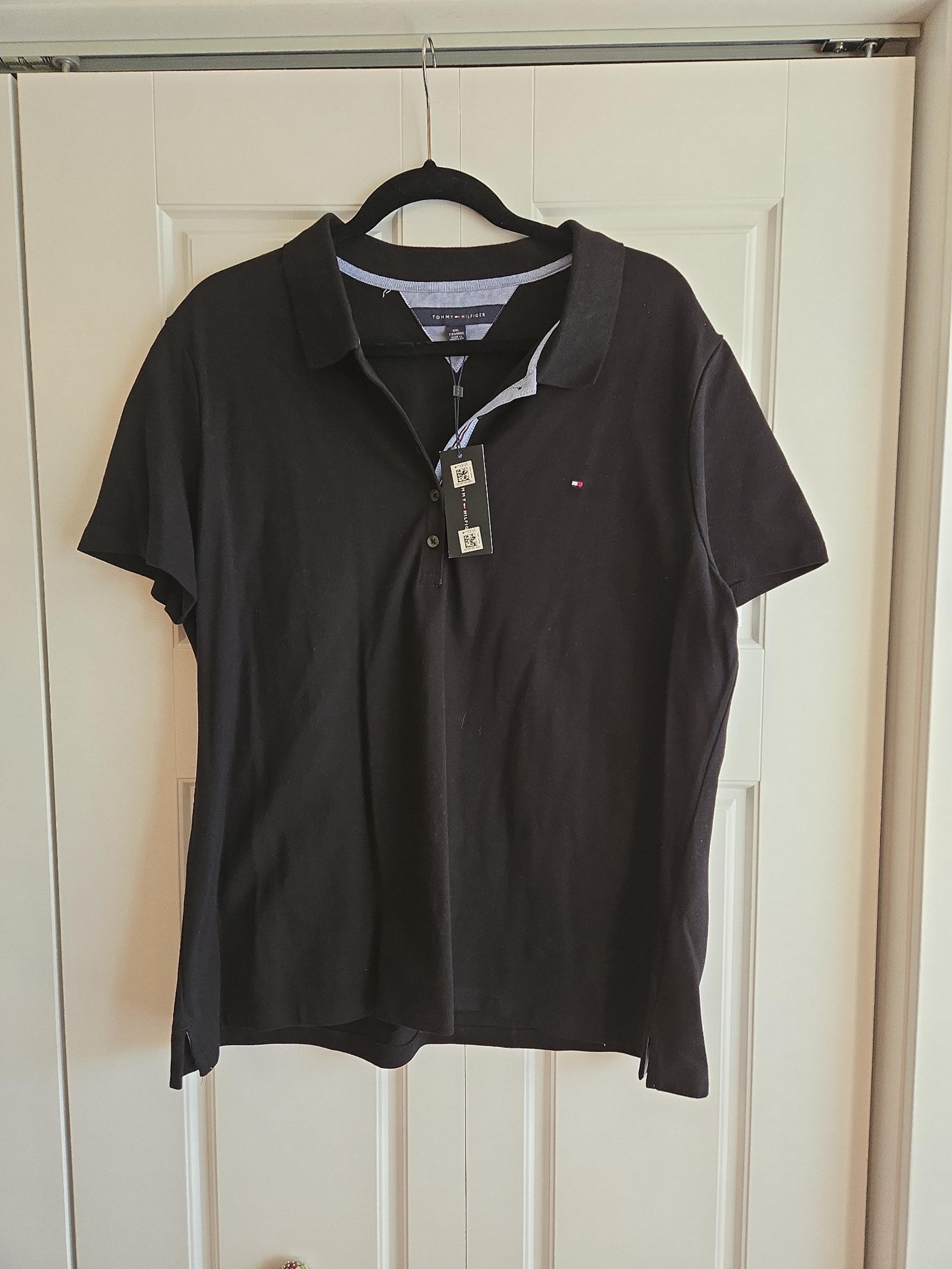 NEW with TAGS! Tommy Hilfiger Women's XXL Black Polo Shirt
