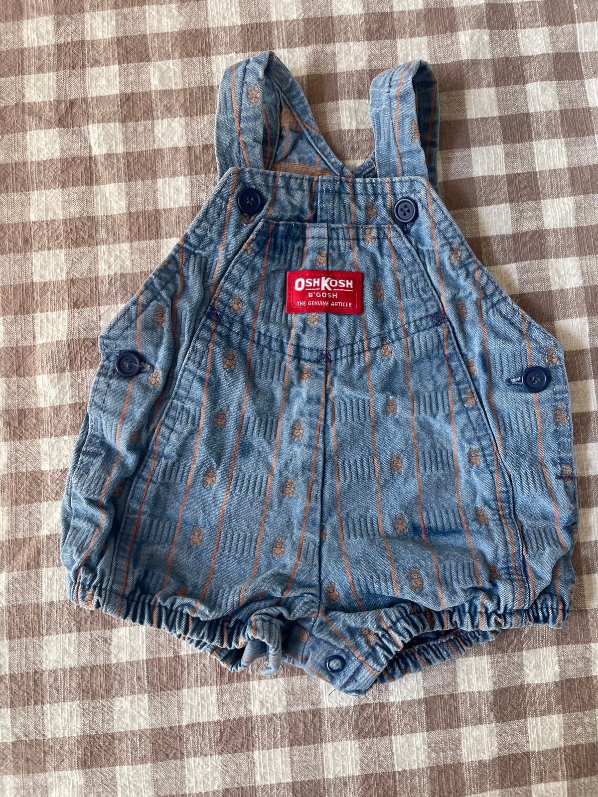 Vintage Oshkosh teddy bear bubble romper