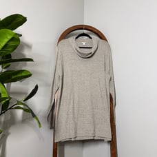 J. Jill XL Tan Marled Silk Blend Cowl Neck Tunic Knit Sweater