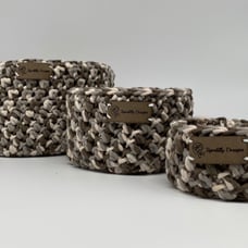 Handmade crochet nesting baskets