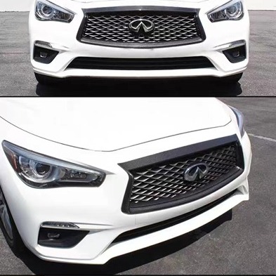 NEW 2018-2023 INFINITI Q50 REAL CARBON FIBER FRONT GRILLE OUTLINE TRIM COVER