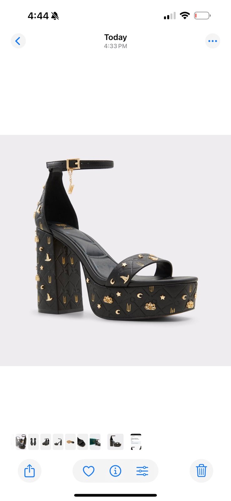 NWT ALDO X WICKED TAKEFLIGHT PILLOW WALK High Heeled Sandals Black Sz 8,5
