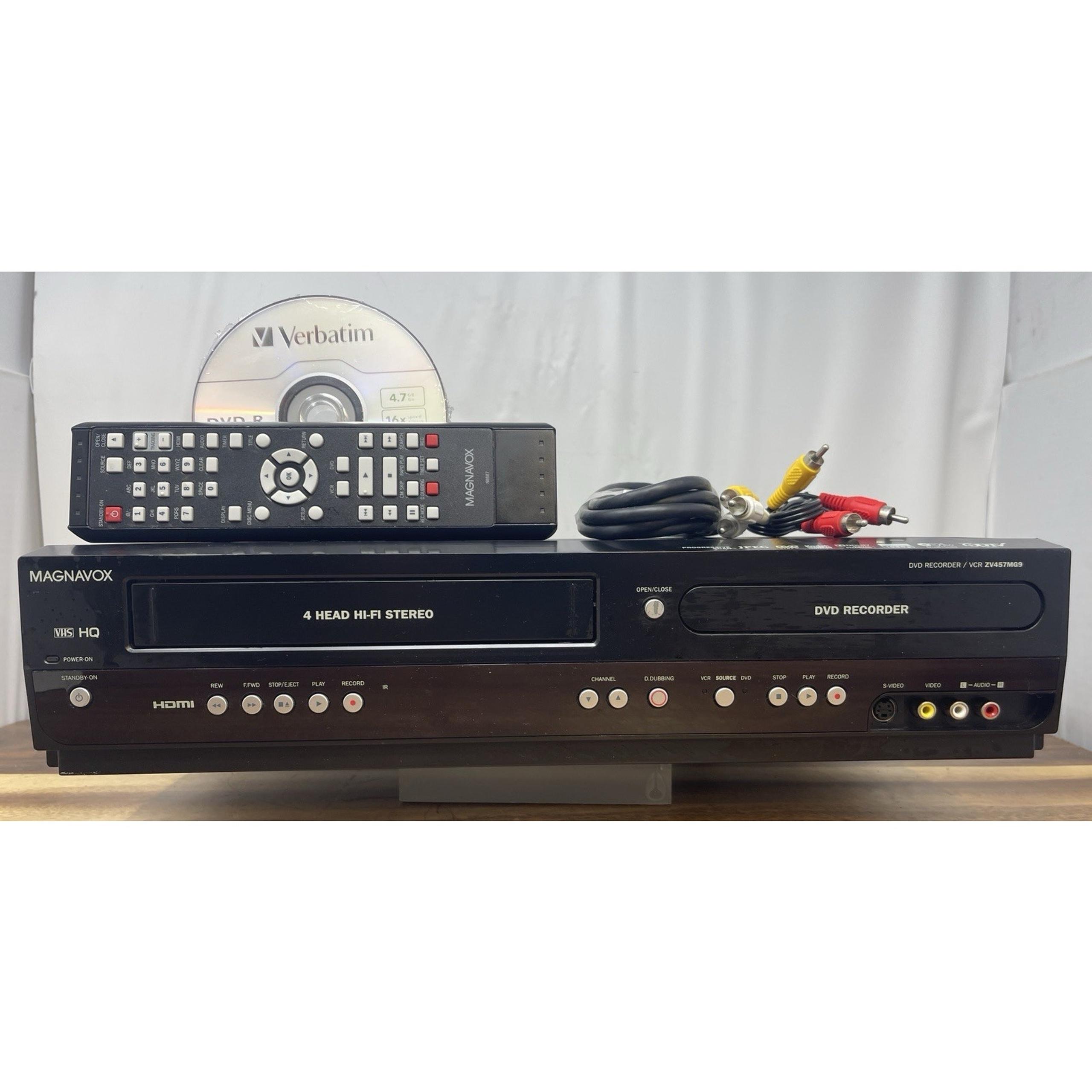 Magnavox ZV427MG9 VCR/DVD Recorder with Remote Cables DVDs SELLER RECONDITIONED!