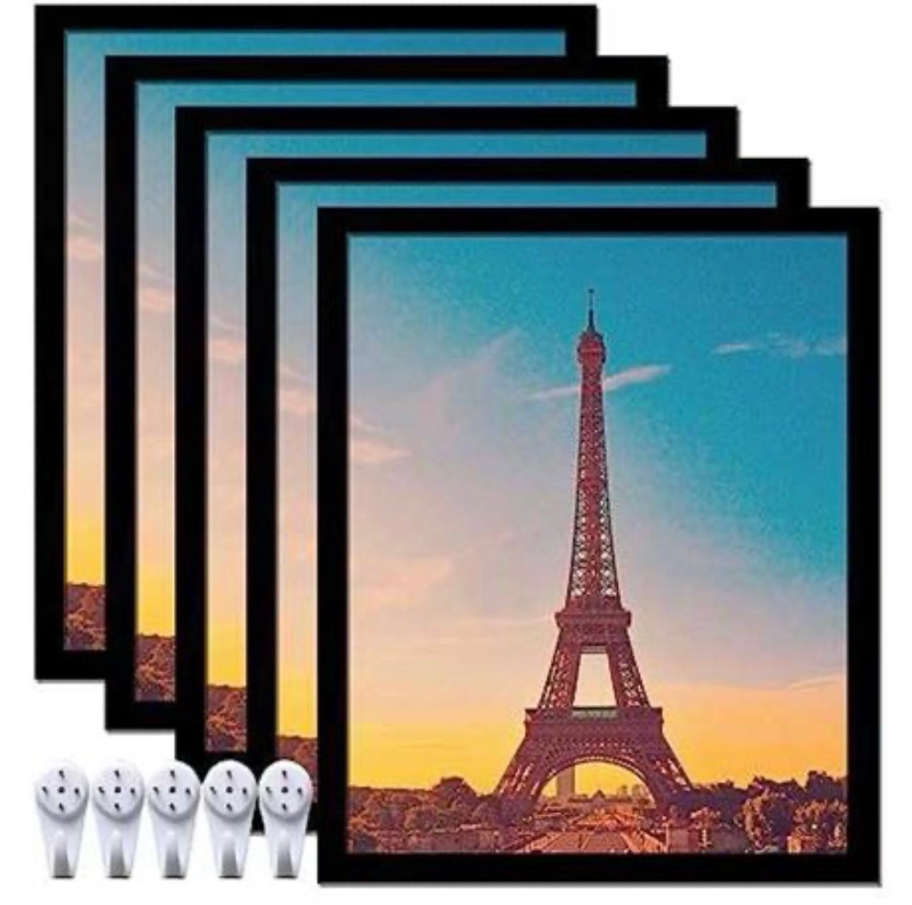 20x24 Picture Frame, Set Of 5, Black Photo Frames High Transparent Wall Gallery