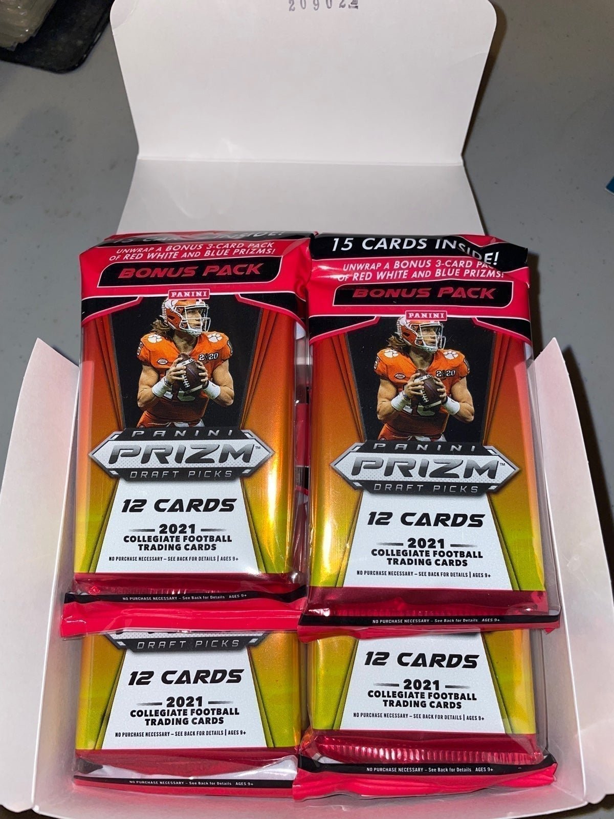 2021 Panini NFL Prizm Draft Picks Football Cello Fat 12 Packs Box Red White Blue