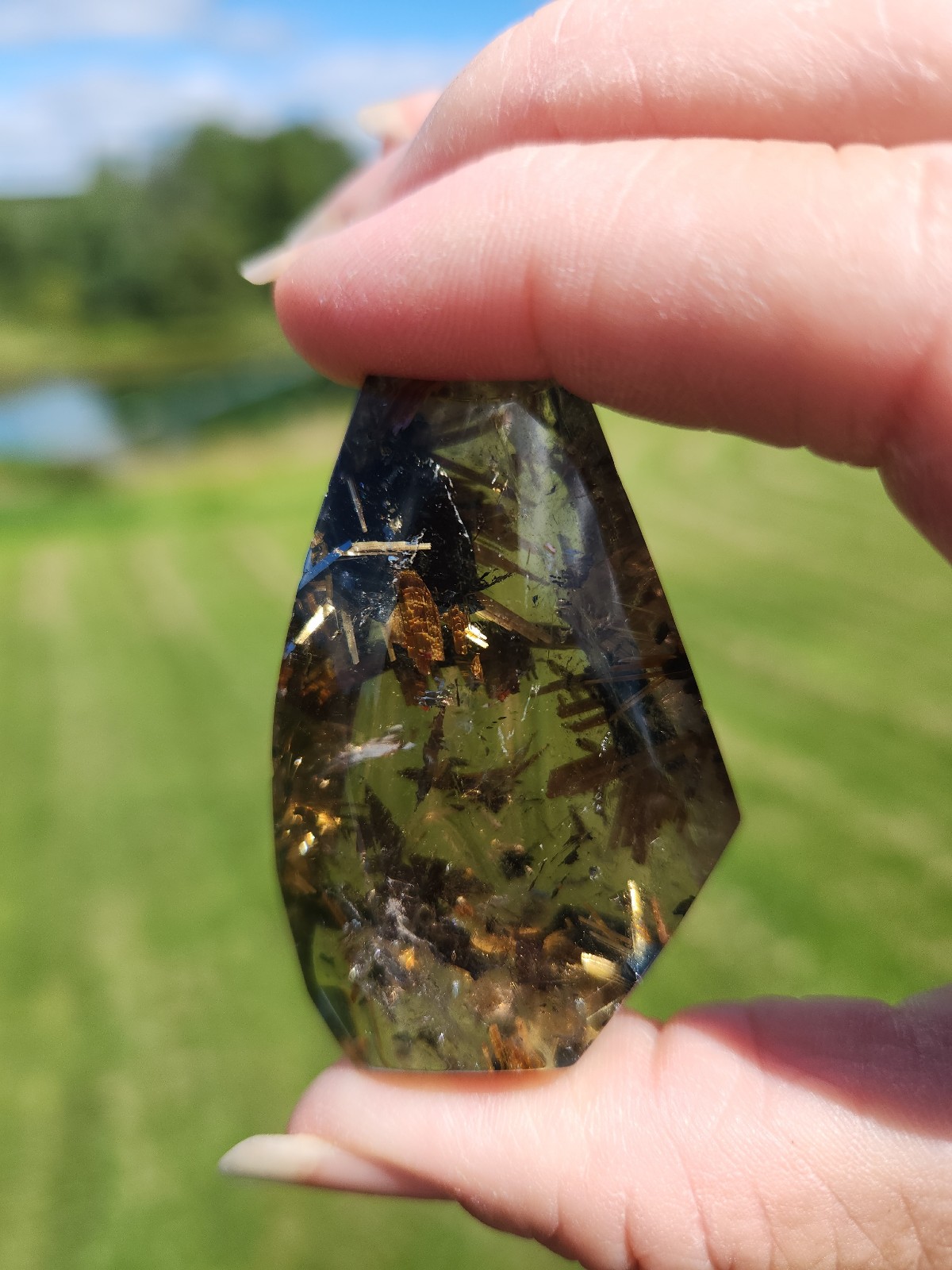 Gold Rutile Pendant