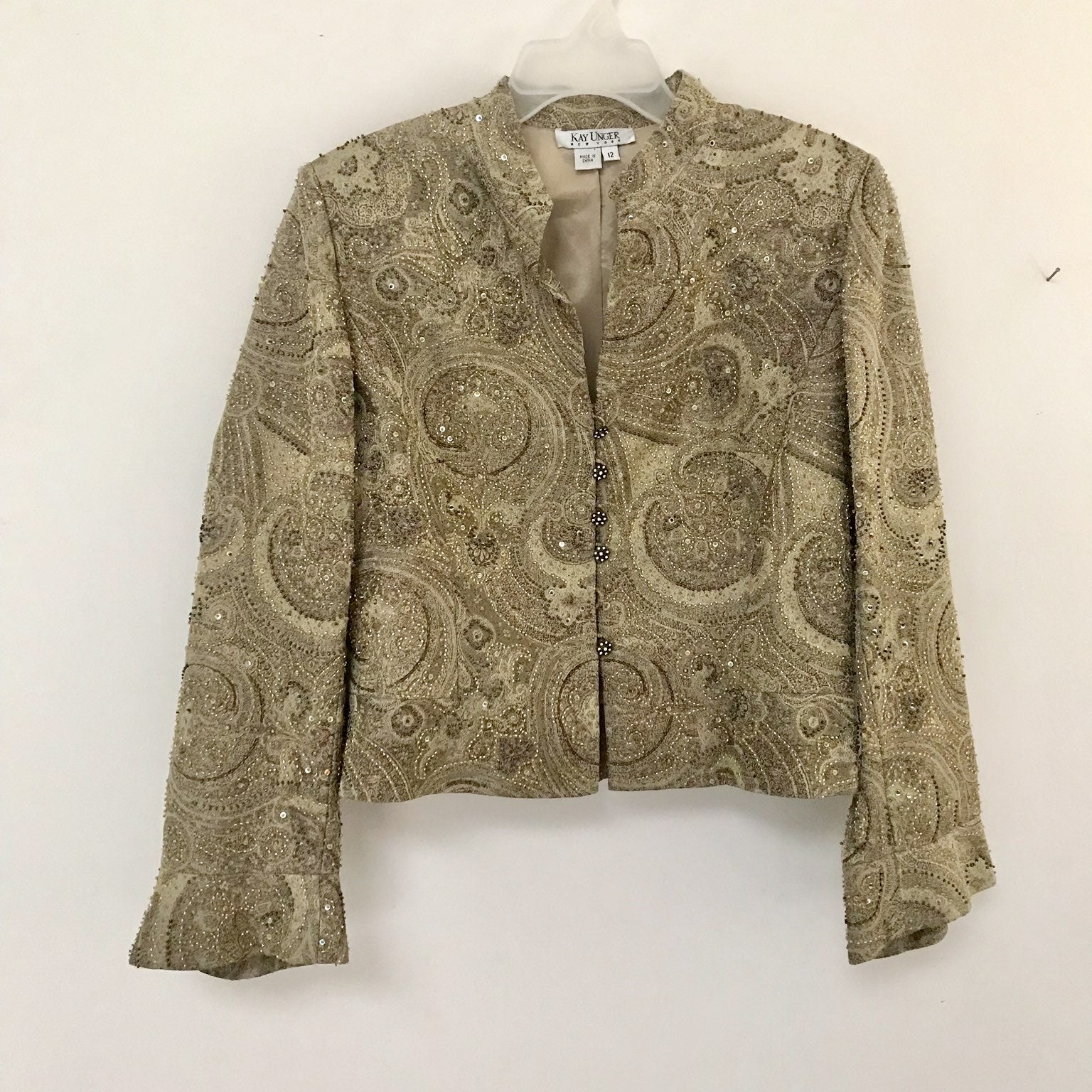 Kay Unger N.Y. Silk Beaded Jacket,