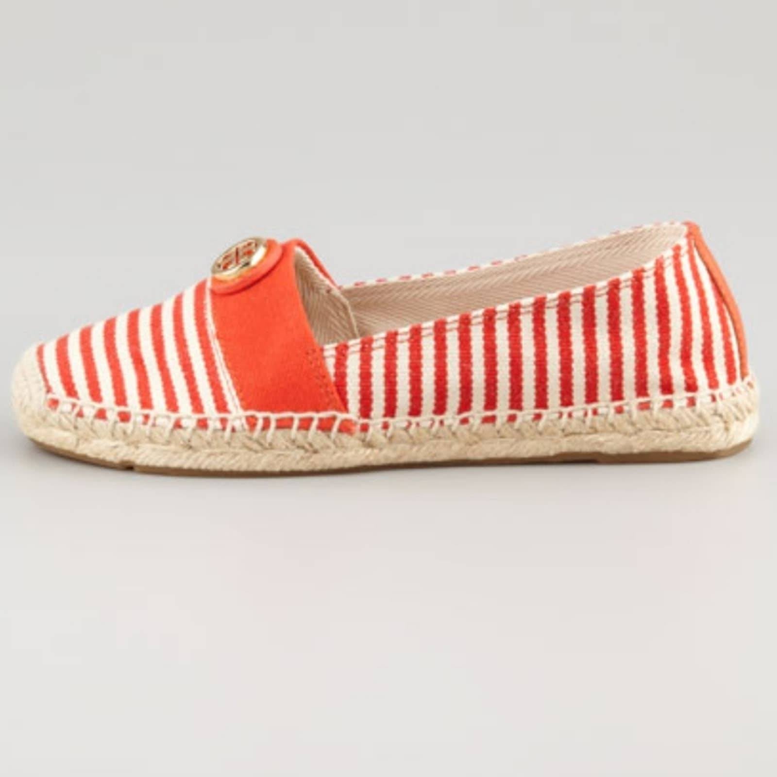 Tory Burch Beacher Canvas Logo Espadrille Size 10M