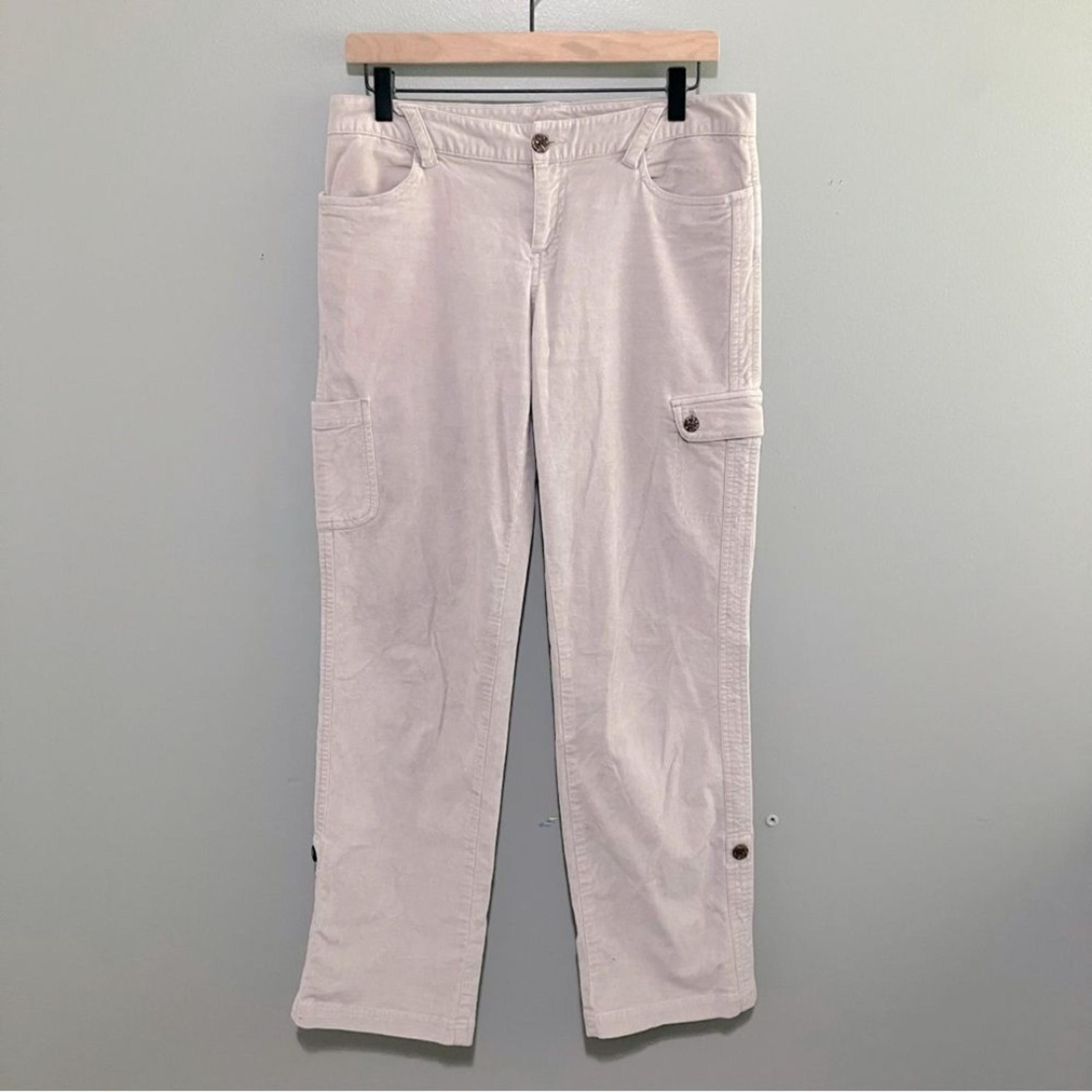 Columbia Cargo Pants Women Size 6 Soft Beige Corduroy