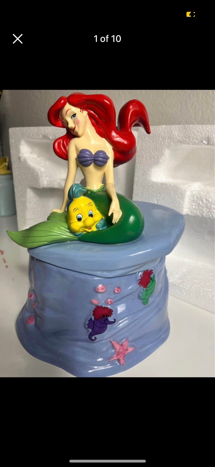 Disney Princess Little mermaid Ariel ceramic cookie Jar.