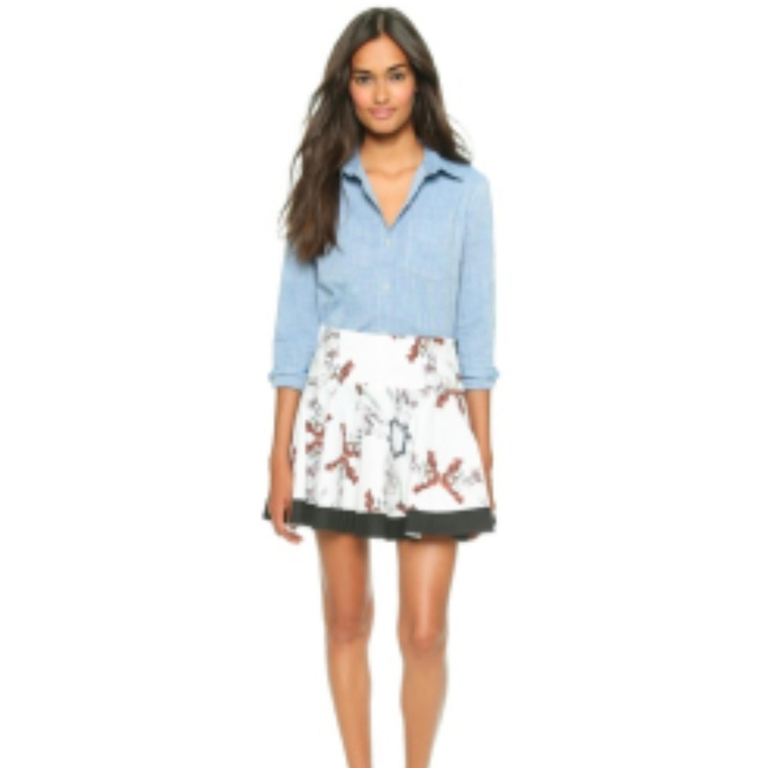 DKNY Women's A-Line Mini Skirt Born Free Africa Print Exposed Zipper Size 10 XL