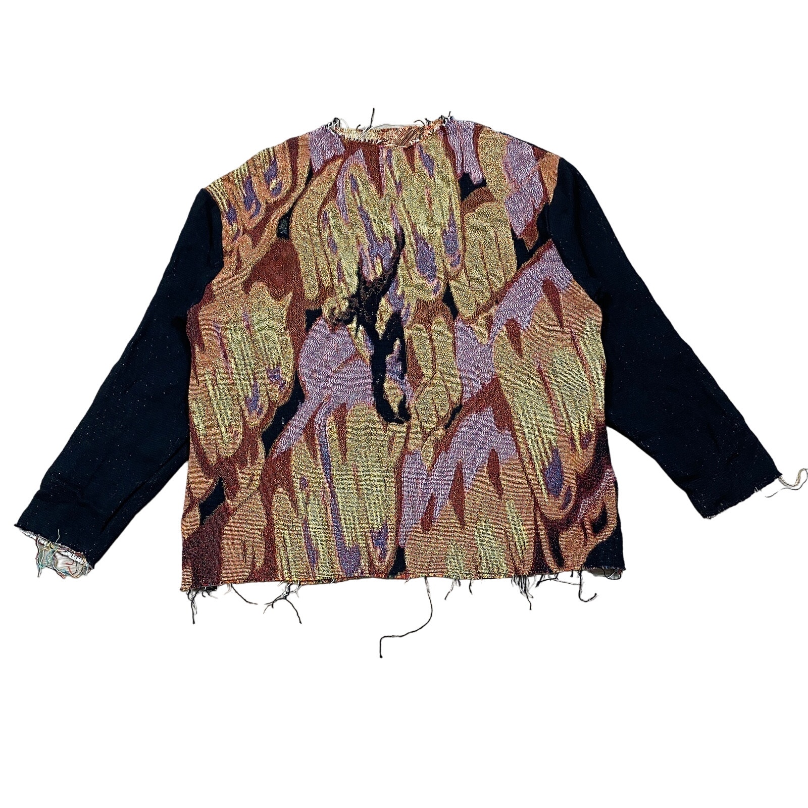 Rare 3D Rug Sweater Distressed Y2K Skater Artsy Avant Garde