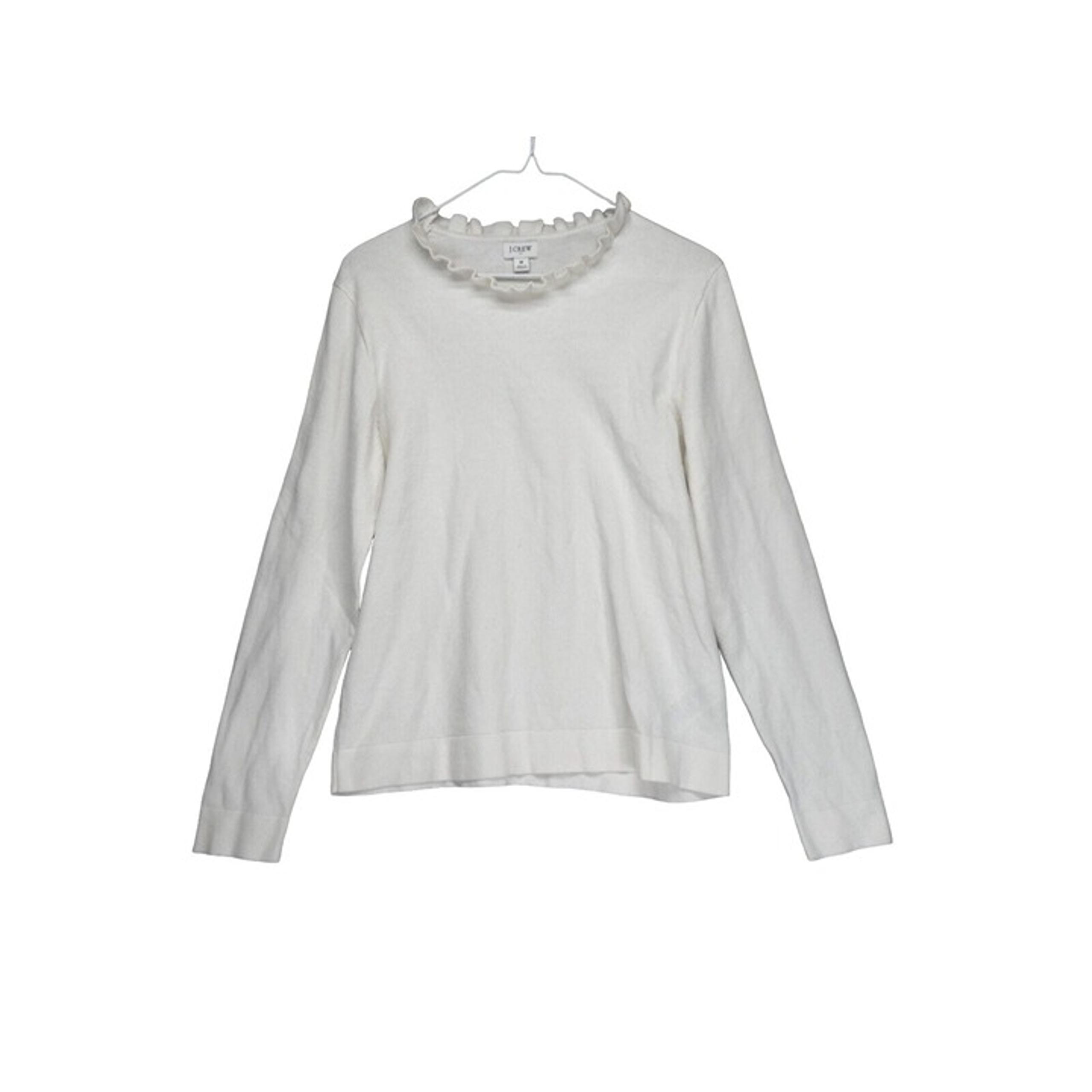 J. Crew Sweater Women M Ivory Knit mock Neck Pullover Preppy Modest 2023 Style