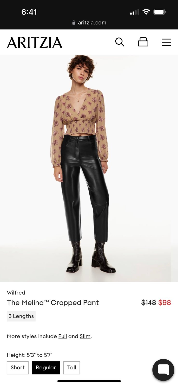aritzia leather pants