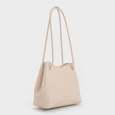 Sybill Geometric Bucket Bag- Oat