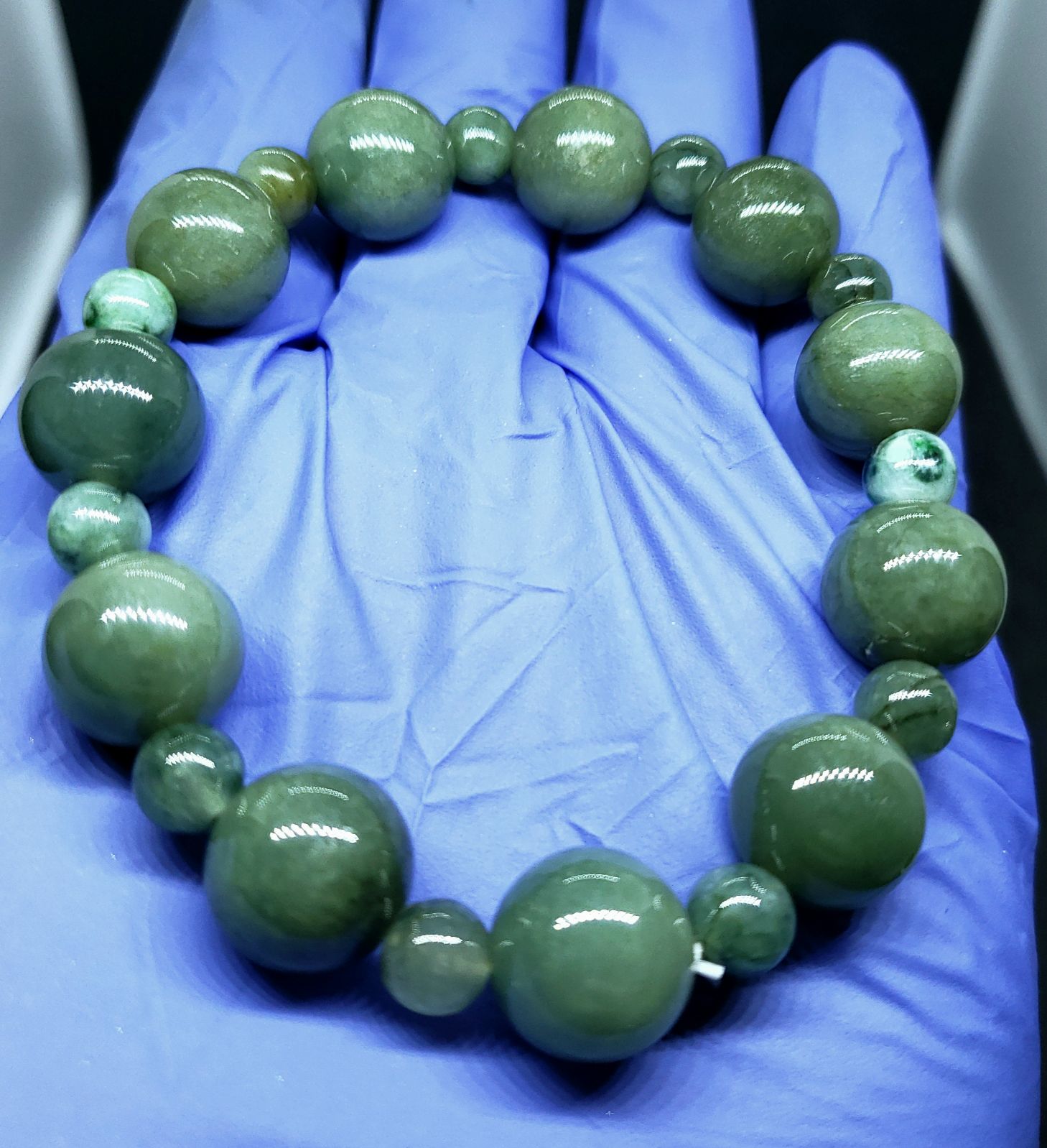 Burmese icy type A jadeite jade bracelet