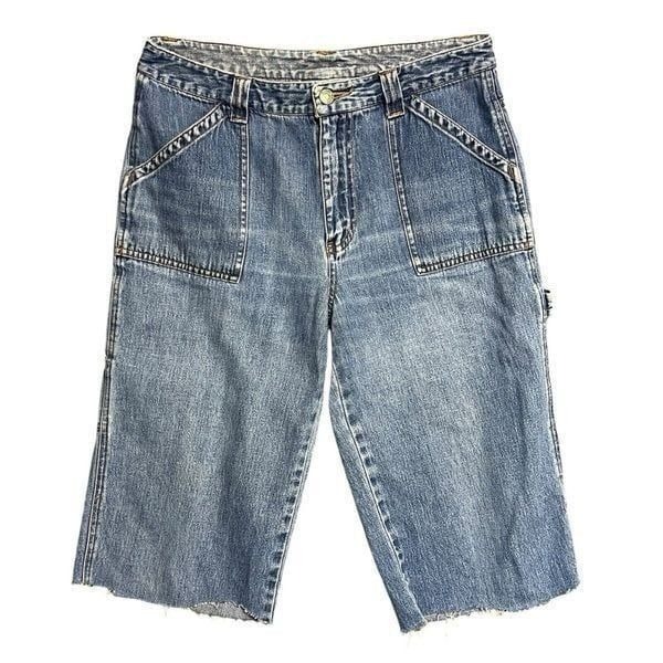 Bill Blass Jeanswear Vintage Blue Denim 90s Carpenter Jorts Women Size 6 Cotton
