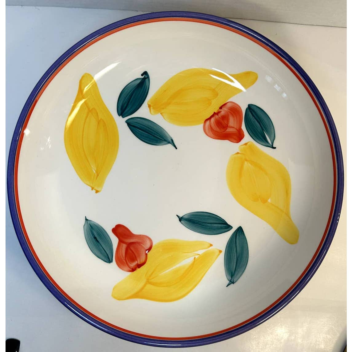 Rosanna Imports Italy Hand Painted Lemons 13 Pasta/Salad Serving Bowl