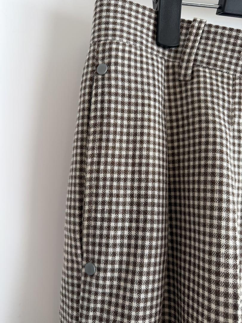 Omar Afridi 22SS Check Wide Leg Pants Slacks with Tag