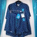 NWT Mr. Swim 2pc Set Mens Swimwear Shorts & Shirt SZ L 128 Summer BBQ Navy Neon