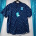 NWT Mr. Swim 2pc Set Mens Swimwear Shorts & Shirt SZ L 128 Summer BBQ Navy Neon