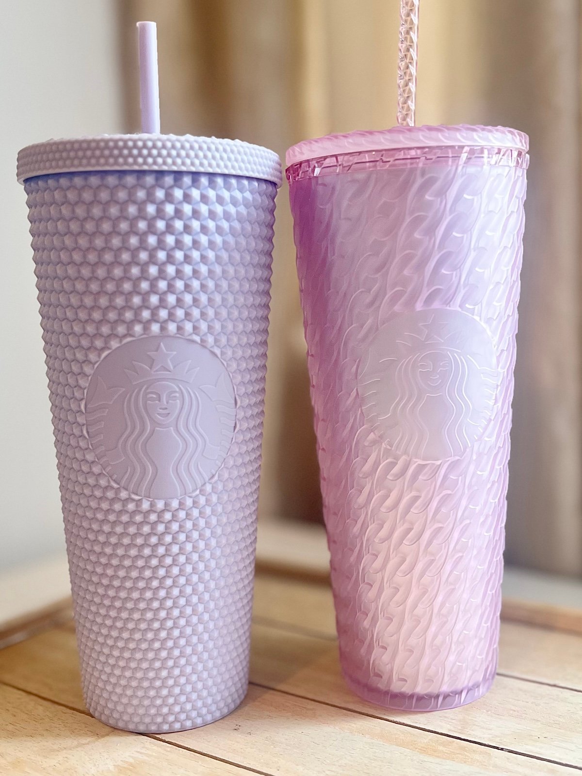 BNWT (Two) Soft Matte Lilac Purple Studded & Soft Matte Pink Tumblers