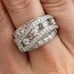 Sterling Silver Cubic Zirconia Round Cut Pronged Vintage Ring - sz 7.75