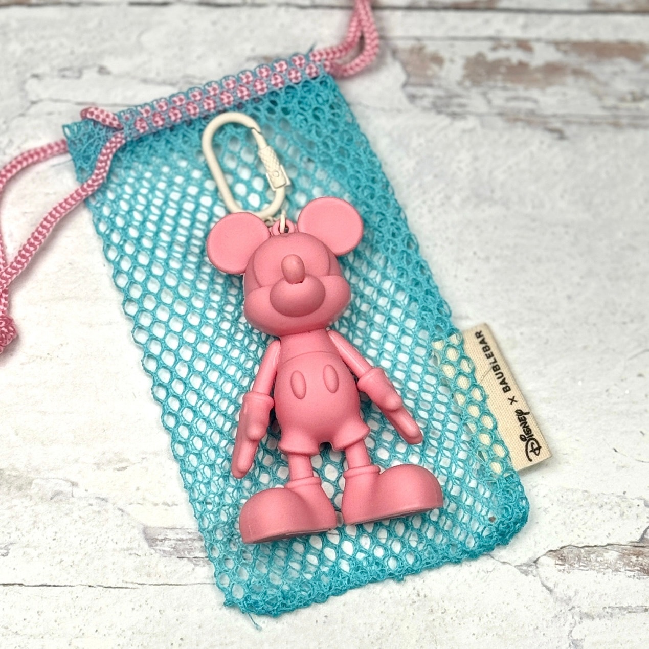 Baublebar Mickey Mouse Sport Edition Bag Charm Keychain Light Pink New