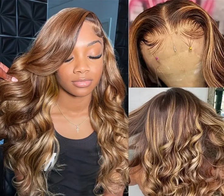 34 Inch human hair wig body wave human hair wig