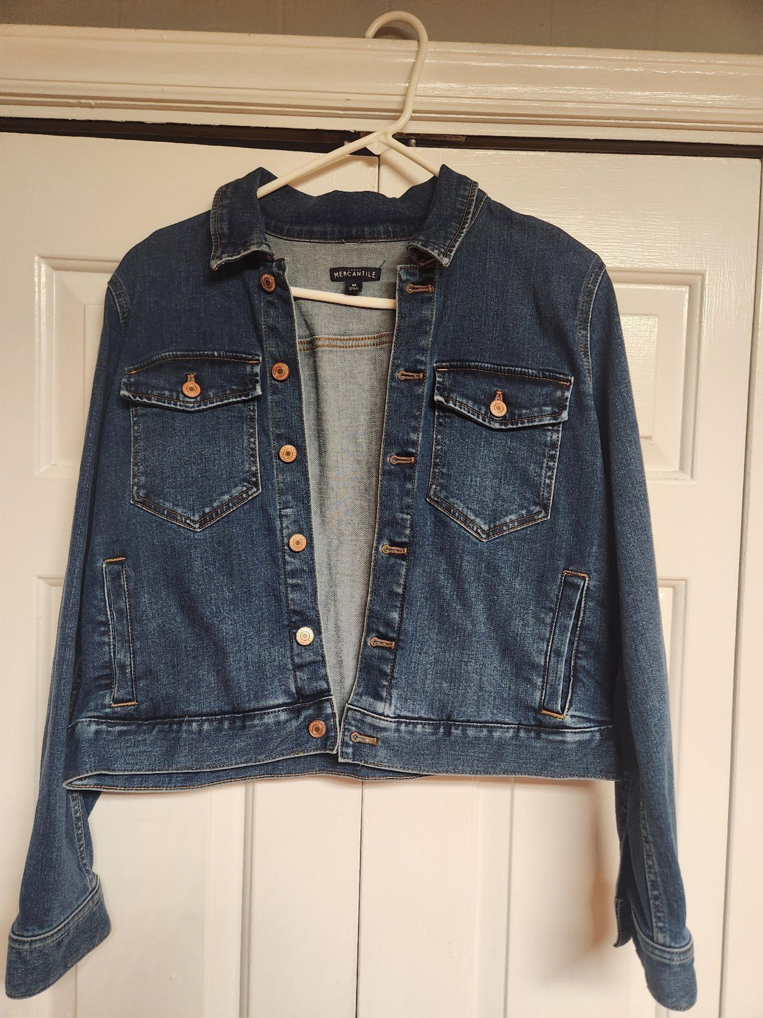 j Crew Mercantile Denim jacket Copper Rivets Women’s Medium Trucker