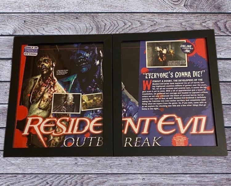 00s Resident Evil Outbreak PlayStation 2 PS2 Survival Horror RE 4 ~ Framed Ad