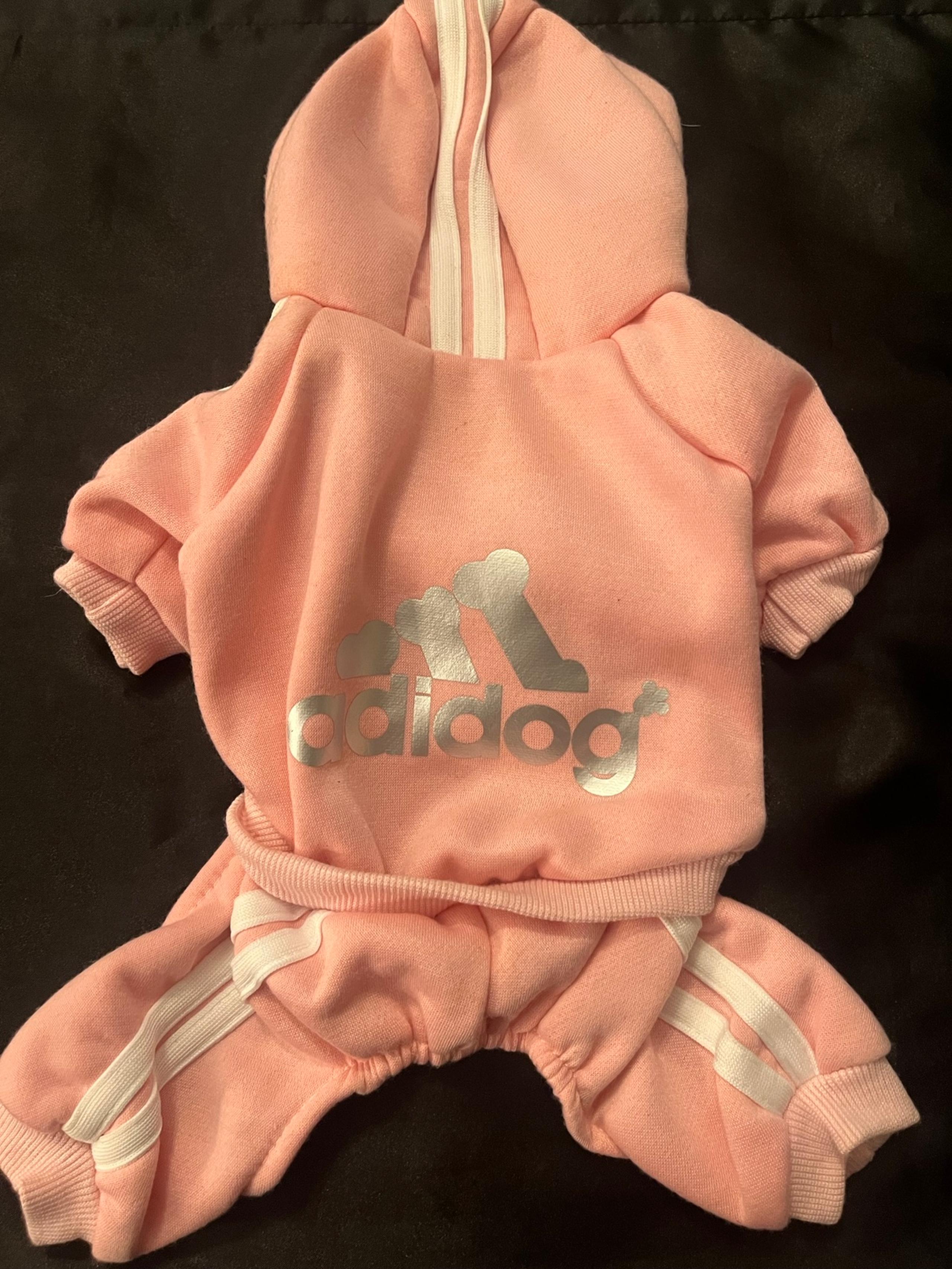 NWOT Adidog Small Pink TrackSuit Button Up with Hood Adidas