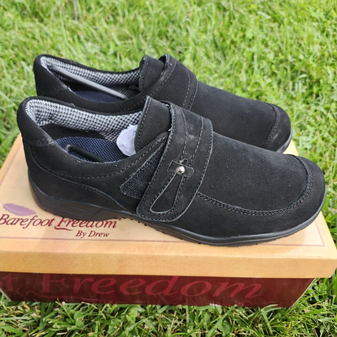 Barefoot Freedom by Drew Antwerp Womens Shoes Black US10M Suede Casual Loafers