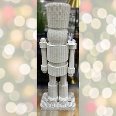 Becky Owens White Wicker Nutcracker