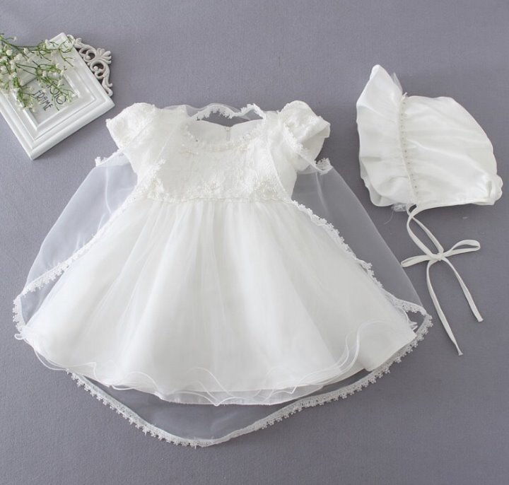 Baby Girls' Beaded Lace Christening Gown