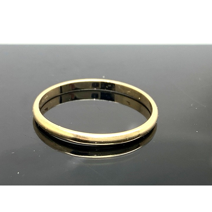 Wedding Band 10k Yellow Gold Thin Plain 1.95mm Wide Ring Women's Size 8