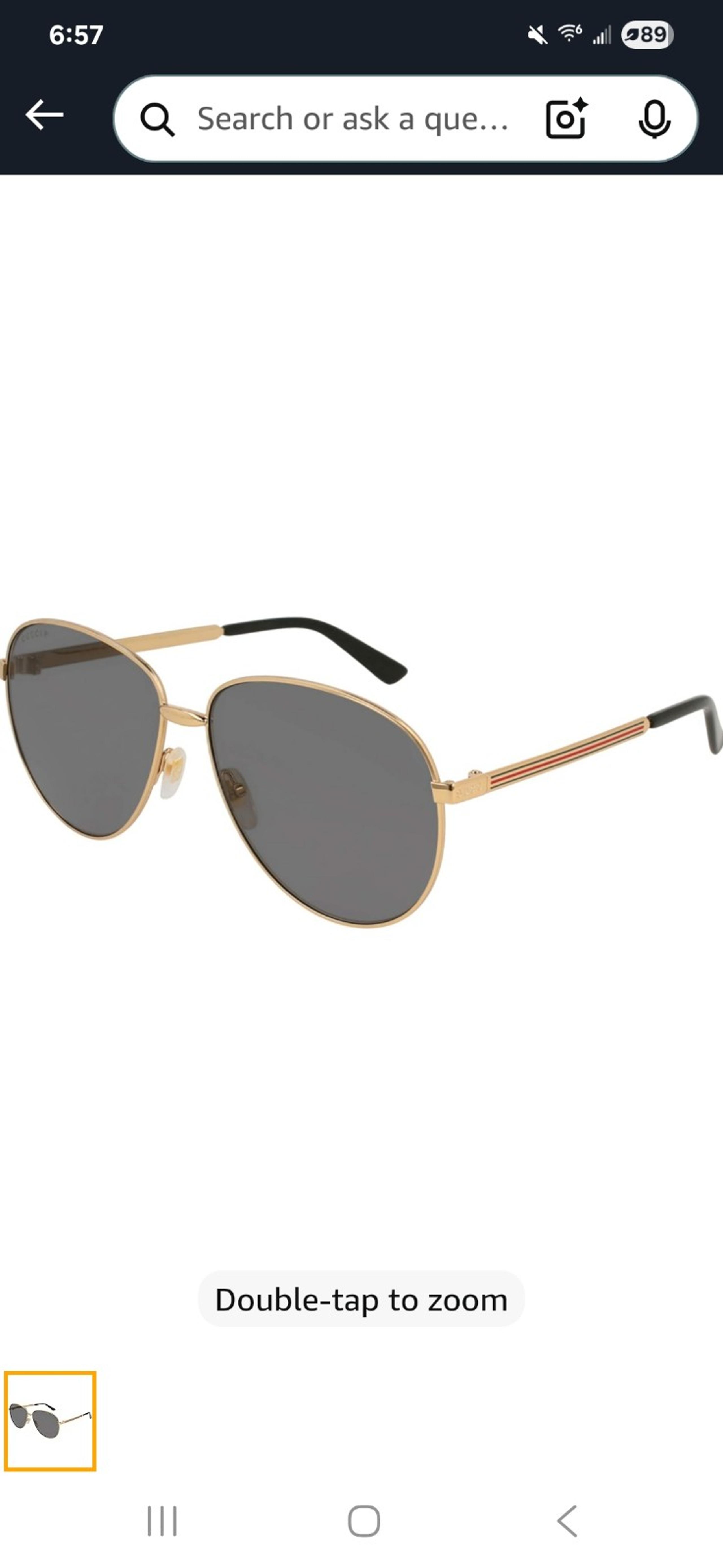 Sunglasses GUCCI mens aviator gold dark lens glasses red stripe  gg0138s 006