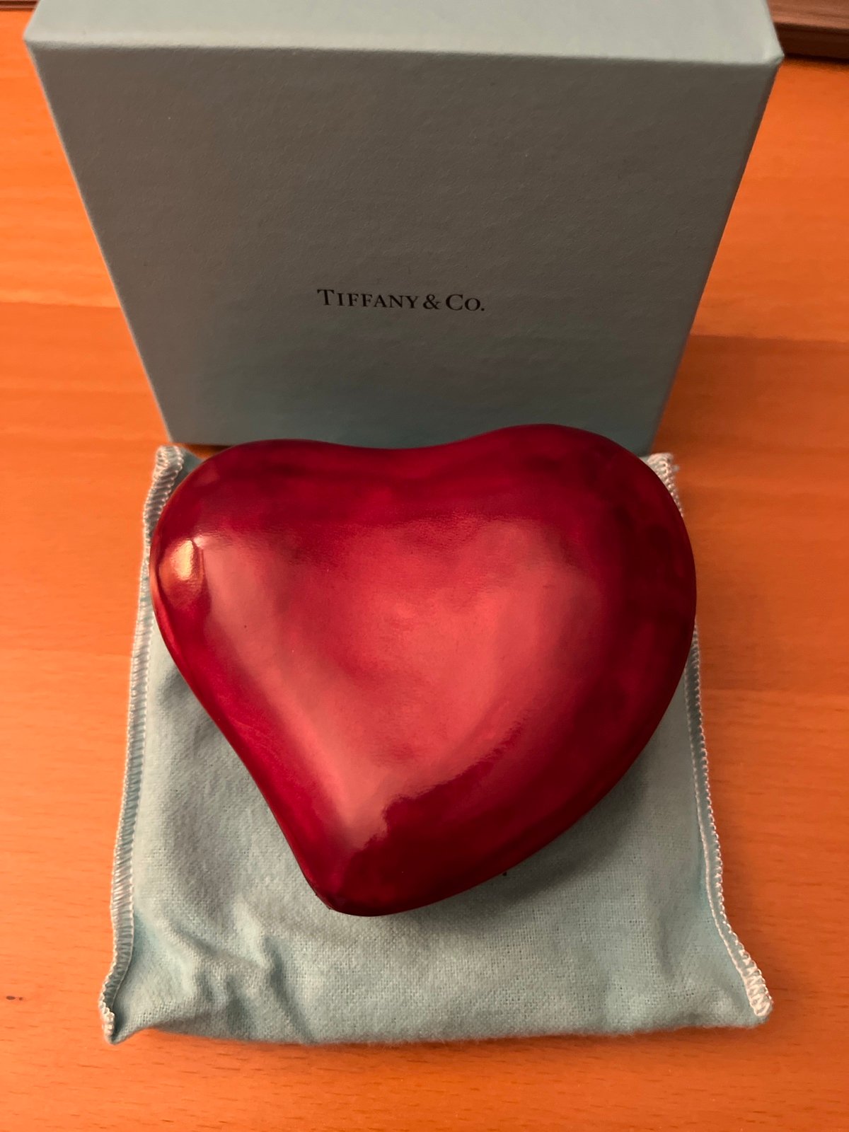 Tiffany & Co Elsa Peretti Jewelry Case in heart nugget shape