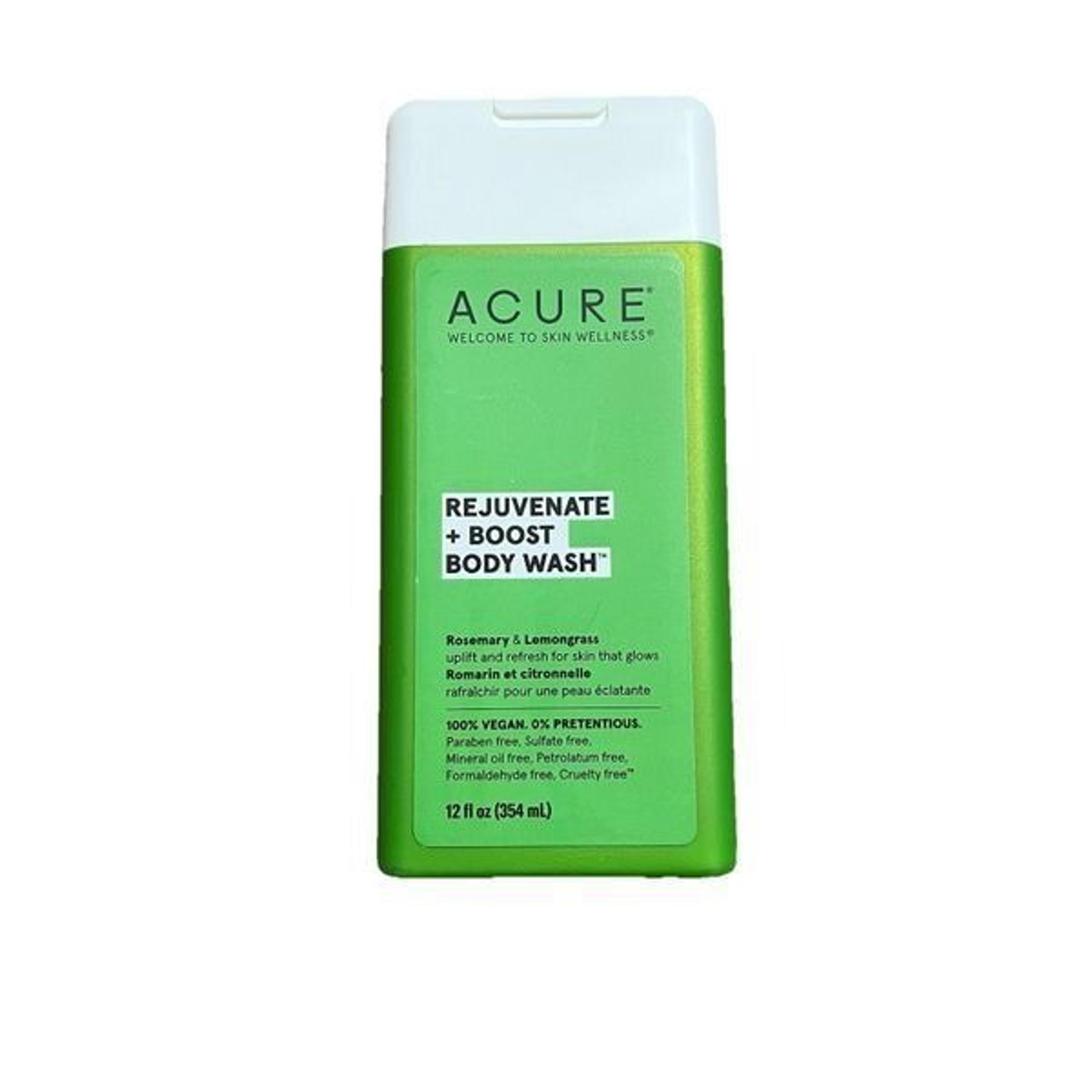 New ACURE - REJUVENATE + BOOST BODY WASH - Rosemary & Lemongrass - 12 oz