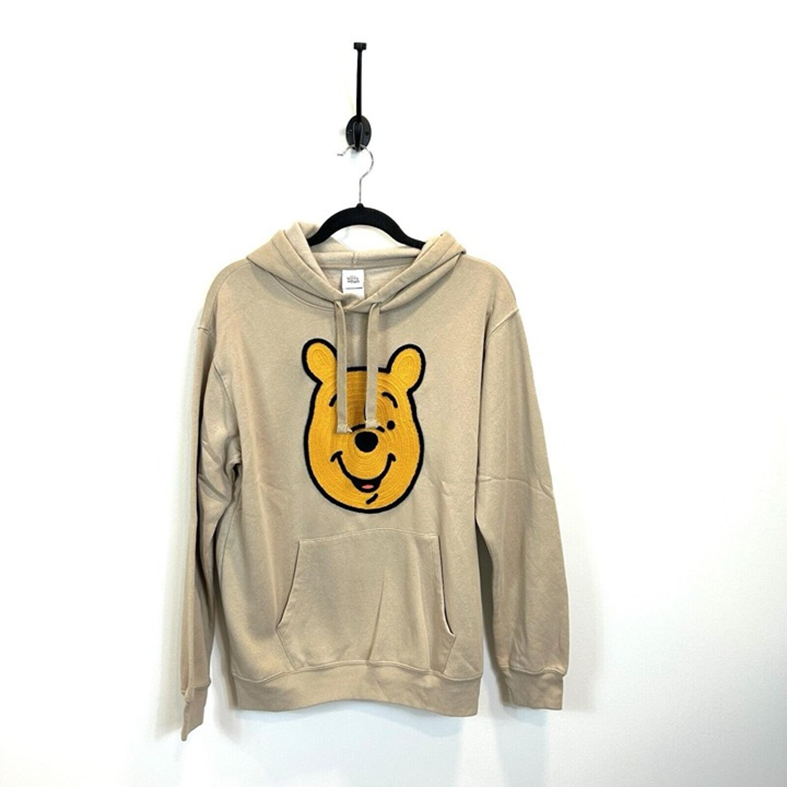 Winnie the Pooh Embroidered Women’s Pullover Hoodie Tan Size Large