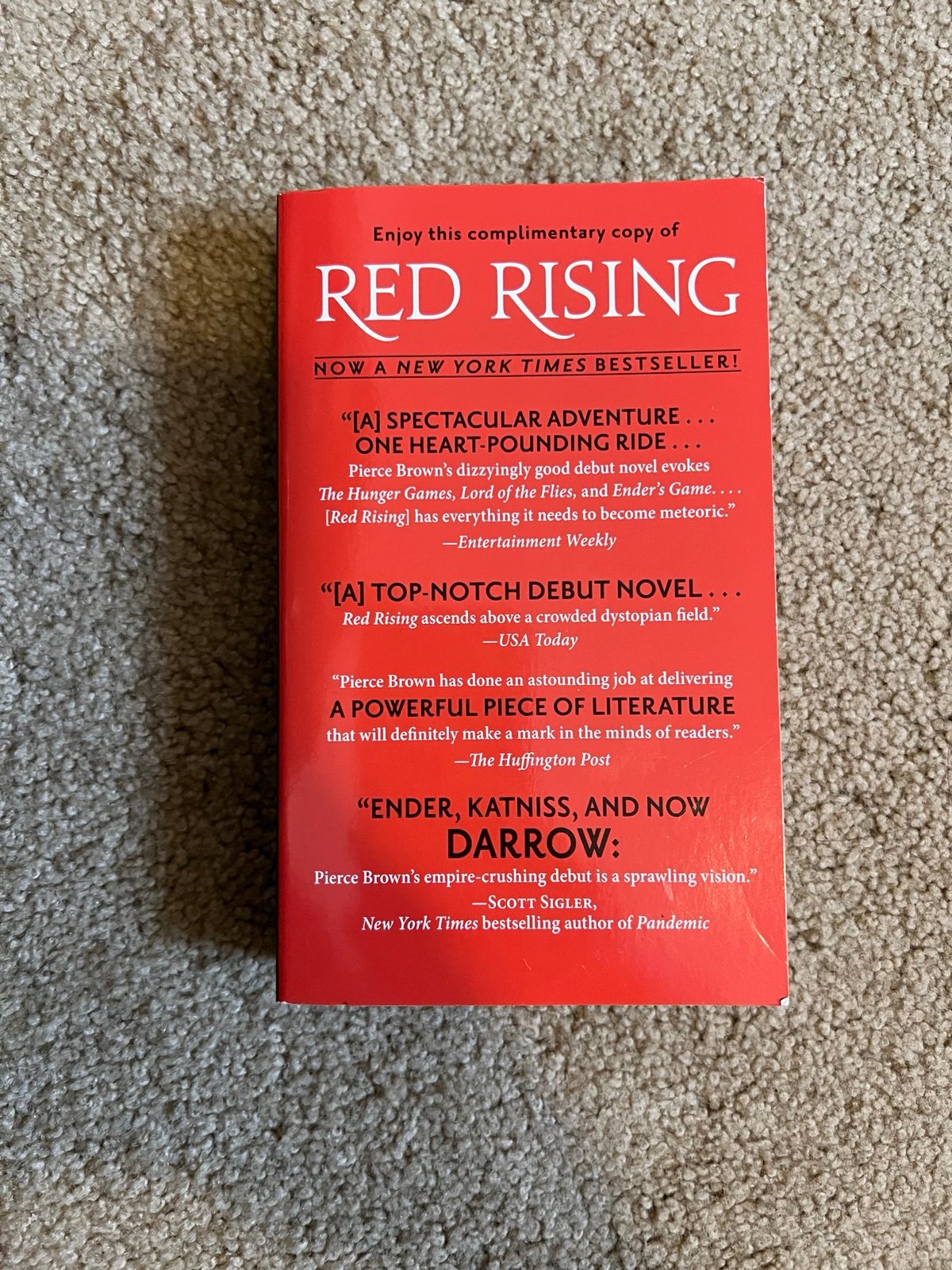 Red Rising Arc Promo Copy Signed