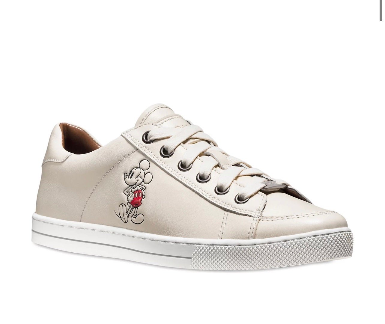 Mickey Mouse Porter Leather Sneakers For Women by Coach - White