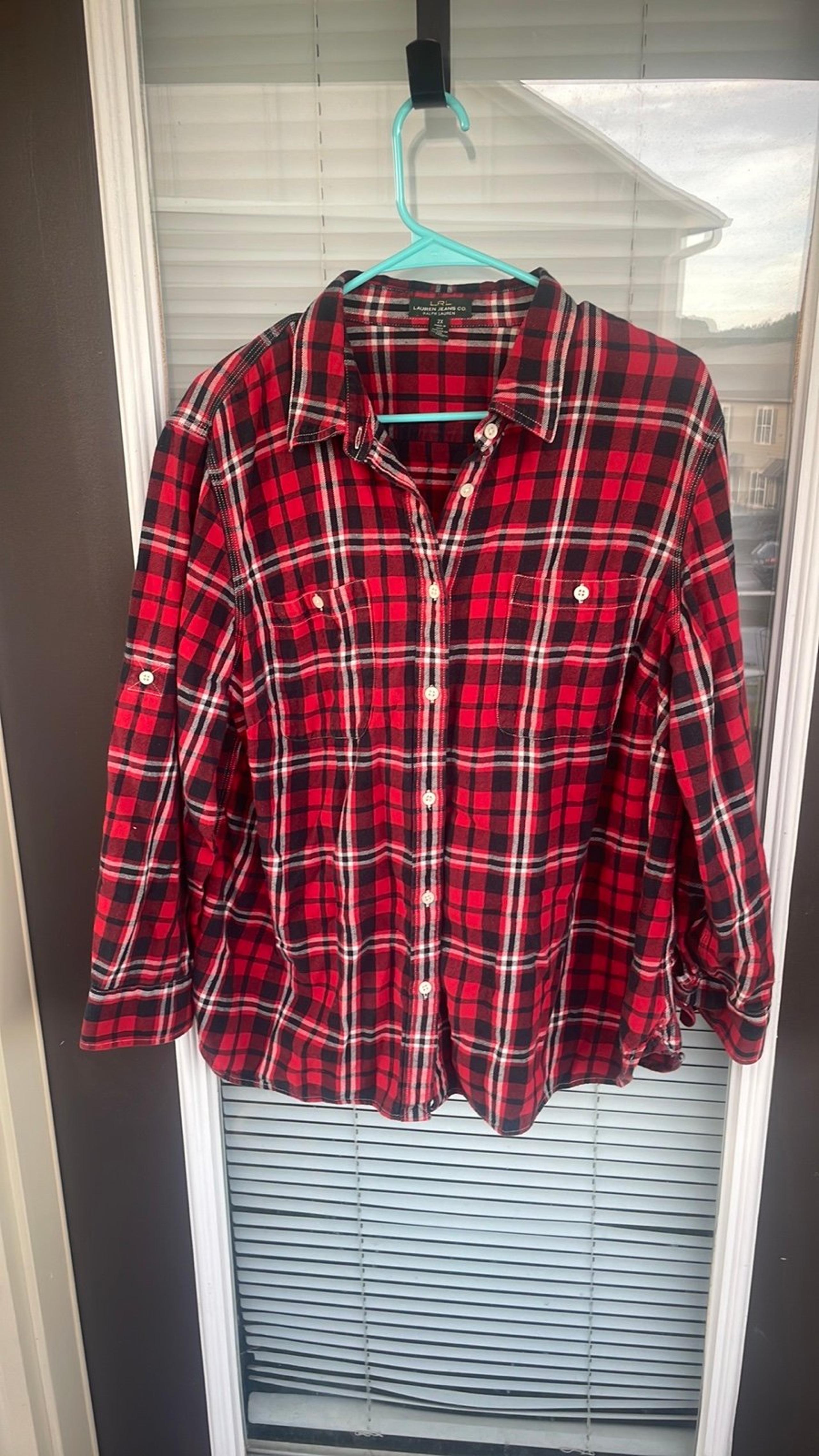Lauren Jeans Co Red and Navy Plaid- 2X