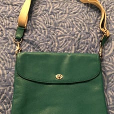 COACH Abby Teal Leather Tablet Conver
