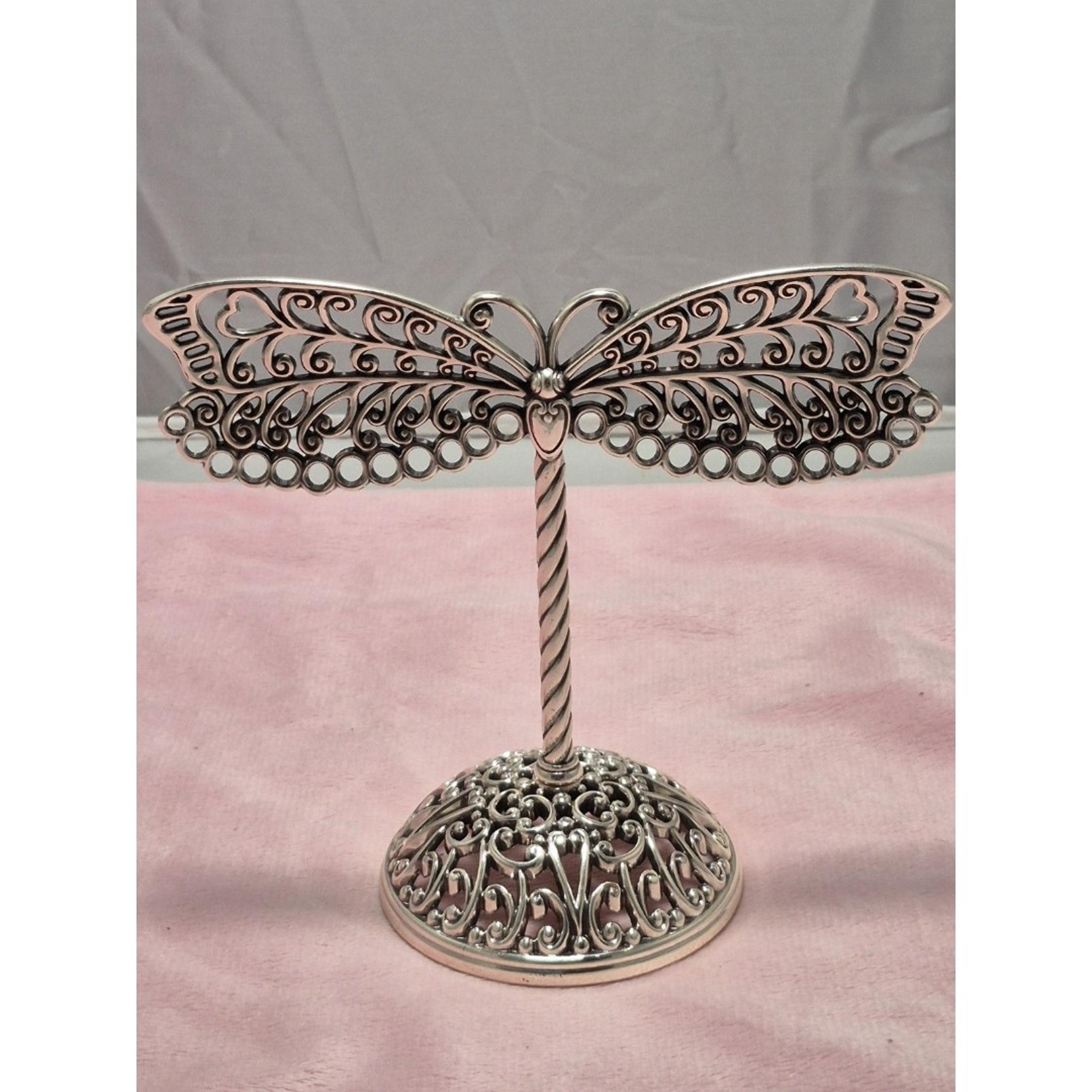 Brighton Dragonfly Butterfly Jewelry Earring Holder Display Stand Silver Tone