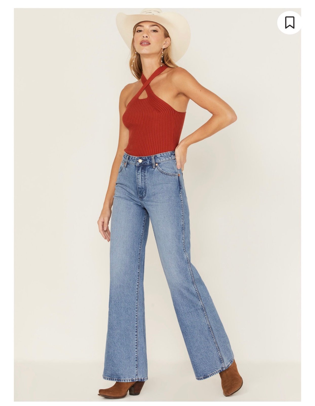 NWT WRANGLER WOMEN'S LIGHT WASH BONNIE LOOSE FLARE WIDE JEANS 31x34