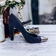 Stuart Weitzman Blue Suede Capsize Mary Jane Buckle Strap Pumps Size 9