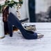 Stuart Weitzman Blue Suede Capsize Mary Jane Buckle Strap Pumps Size 9