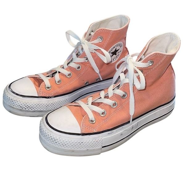 Converse Womens Chuck Taylor All Star Lift Platform Sneakers Vintage Peach Sz 5